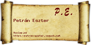 Petrán Eszter névjegykártya