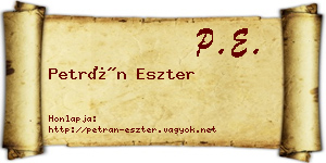 Petrán Eszter névjegykártya